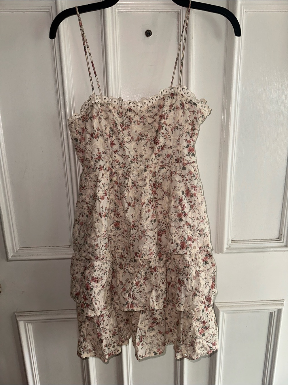 Altar'd State Cream Floral Eyelet Mini Dress